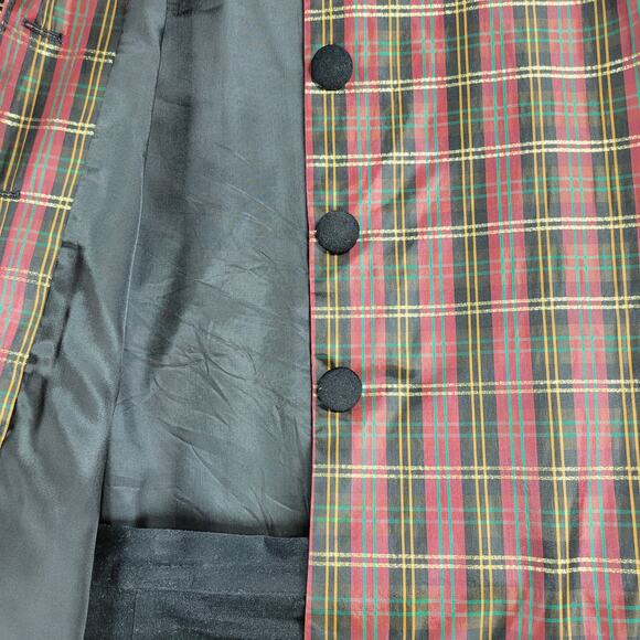 Chad Stevens Women’s 2-Piece Plaid Taffeta Velvet Suit Set Size 18 Made in USA - Picture 13 of 16